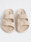 LUNA BLU Beige Dual-Strap Slip-On Sandals