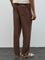ETA Brown Relaxed-Fit Mid-Rise Cotton-Blend Chinos
