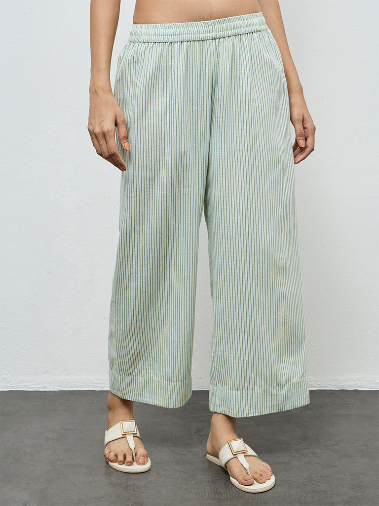 Utsa Mint Striped Pants