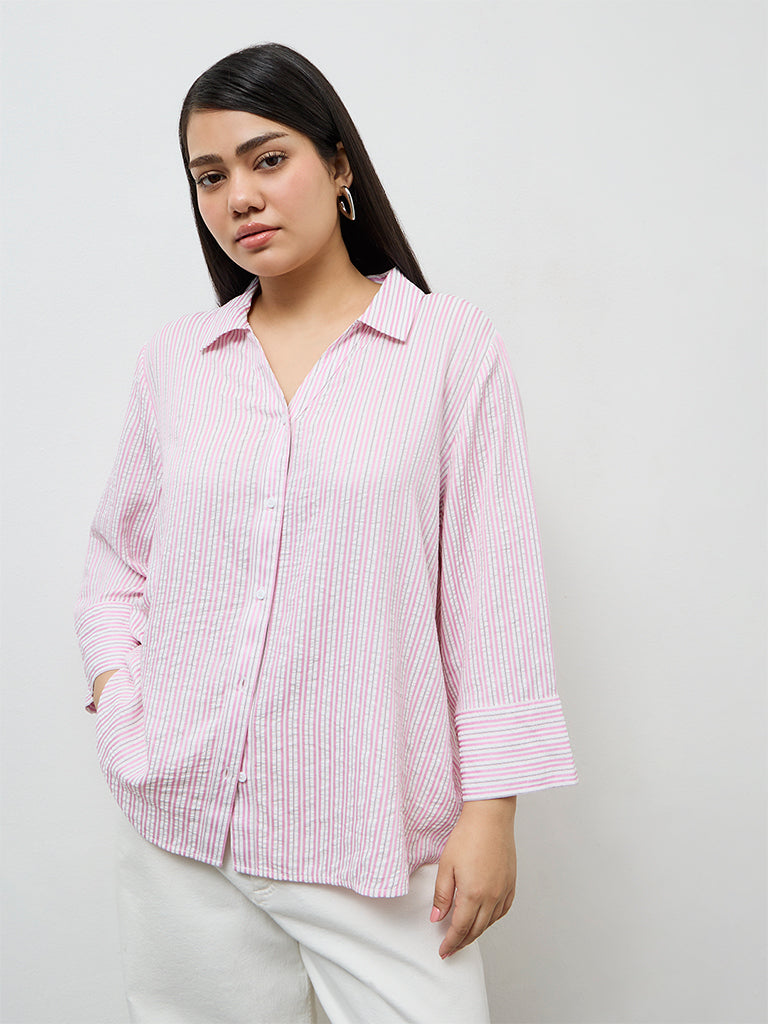 Gia Pink Striped Shirt