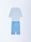 HOP Baby Boys Blue Striped Cotton Shirt and Pants Set