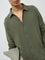ETA Olive Textured Relaxed-Fit Cotton Shirt