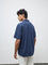 ETA Navy Printed Relaxed-Fit Cotton Shirt