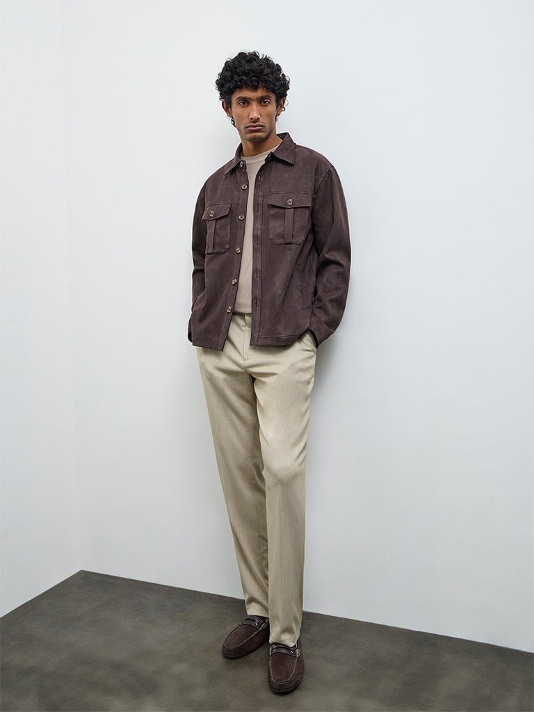 Ascot Dark Brown Relaxed-Fit Suede Jacket