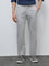 Ascot Grey Solid Relaxed-Fit Mid-Rise Cotton-Blend Trousers