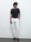 Ascot Navy Relaxed-Fit Cotton Quarter-Zip Polo T-Shirt