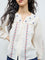 Bombay Paisley Off-White Floral Embroidered Cotton Blouse