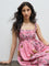 Bombay Paisley Pink Floral Pattern Cotton A-Line Dress