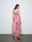 Bombay Paisley Pink Floral Pattern Cotton A-Line Dress