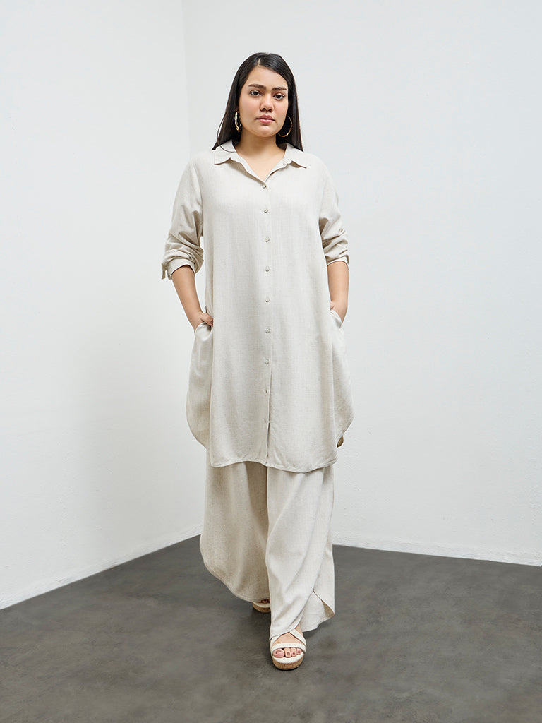 Gia Beige Solid Tunic