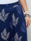 Diza Indigo Foliage Printed Ethnic Pants