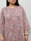 Diza Mauve Botanical Printed A-Line Kurta