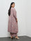Diza Mauve Botanical Printed A-Line Kurta