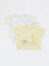 HOP Baby Boys Yellow Printed Cotton T-Shirt - Pack of 3