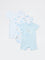 HOP Baby Boys Blue Printed Cotton Romper - Pack of 3