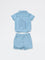 HOP Baby Boys Blue Embroidered Denim Shirt and Shorts Set