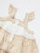 HOP Baby Girls White Color Block Cotton Dress