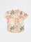 HOP Kids Boys Beige Tropical-Inspired Cotton Shirt