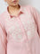 Diza Pink Botanical Embroidered Cotton Tunic