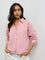 LOV Dusty Pink Schiffli Embroidered Cotton Shirt