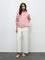 LOV Dusty Pink Schiffli Embroidered Cotton Shirt