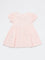 HOP Baby Girls Pink Floral Embroidered A-Line Cotton Dress
