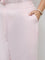 Gia Light Pink Solid High-Rise Cotton-Blend Trousers