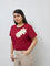 Gia Burgundy Floral Embroidered Cotton T-Shirt