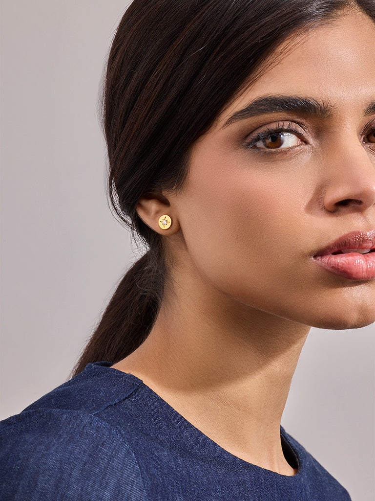Yellow Lab Diamond Star Disc Earrings