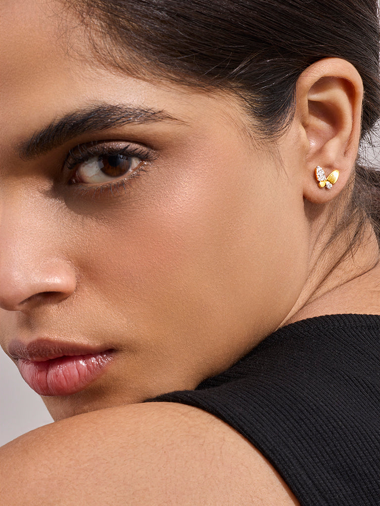 Yellow Lab Diamond Butterfly Earrings