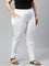 Women Solid White Stretch Ponte Pants