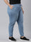 Women Solid Light Blue Denim Joggers