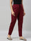 Women Solid Marron Mid Rise Cotton Pants