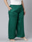 Women Solid Bottle Green Woven Viscose Mid Rise Basic Palazzos