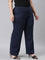 Women Solid Navy Ponte Wide Leg Pants