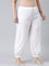 Women Solid White Cotton Cropped Salwar