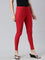 Dark Red Drop Needle Fabric Rib Leggings