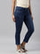 Women Solid Blue Denim Cropped Jeggings