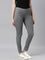 Women Grey Stripe Printed Jeggings