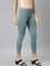 Ocean Green Cotton Stretch Cropped Leggings