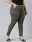 Women Solid Dark Olive Super Stretch Jeggings