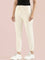 Cream Cotton Poly Stretch Cuffed Joggers
