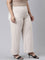 Women Solid Light Beige Ponte Wide Leg Pants