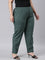 Women Solid Dark Green Comfort Fit Cotton Pants