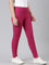 Dark Rose Drop Needle Fabric Rib Leggings