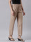 Beige Woven Viscose Casual Pants