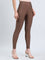 Brown Nylon Stretch Shimmer Leggings