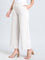 Cream Crepe Wide Trouser