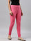 Women Young Pink Cotton Churidar Leggings
