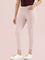 Baby Pink Cotton Poly Stretch Cropped Colored Jeggings